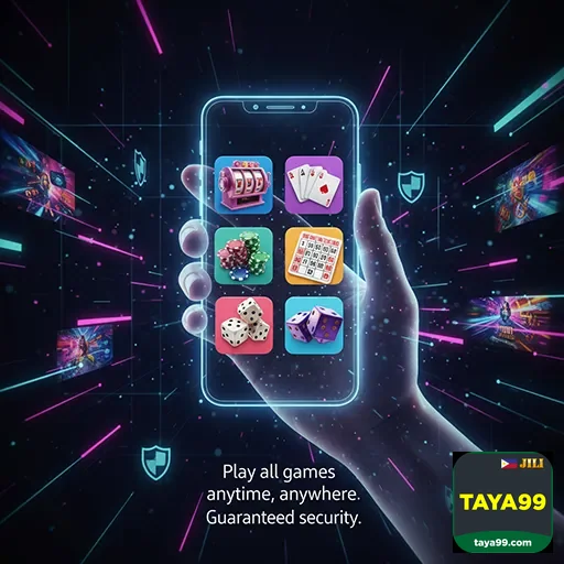 User enjoying casino games on taya99 mobile app